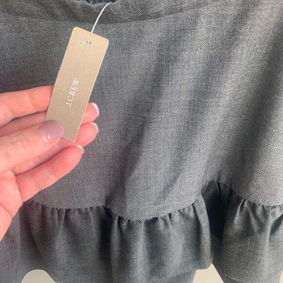 NWT J Crew Gray Ruffled Skirt size 2 - Picture 5 of 8